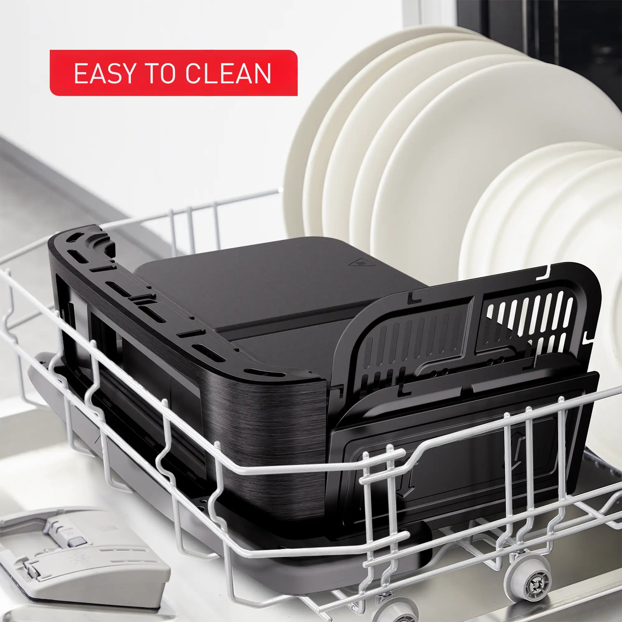 Tefal Dual Easy Fry Flex Black Air Fryer EY9228 easy to clean dishwasher safe