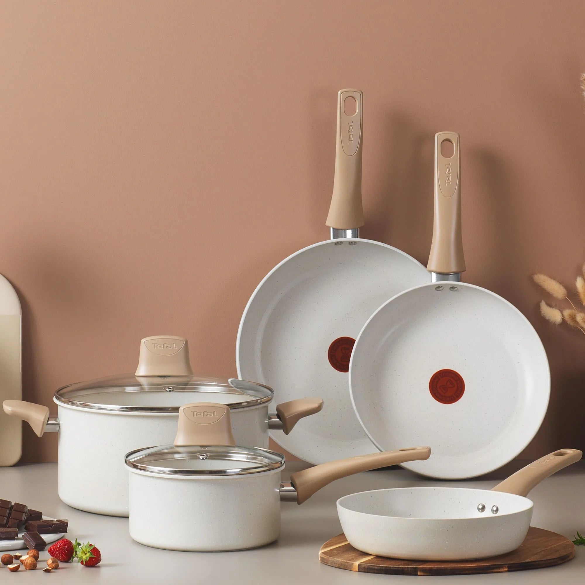 Tefal Stone White Induction Non-Stick 5pc Set