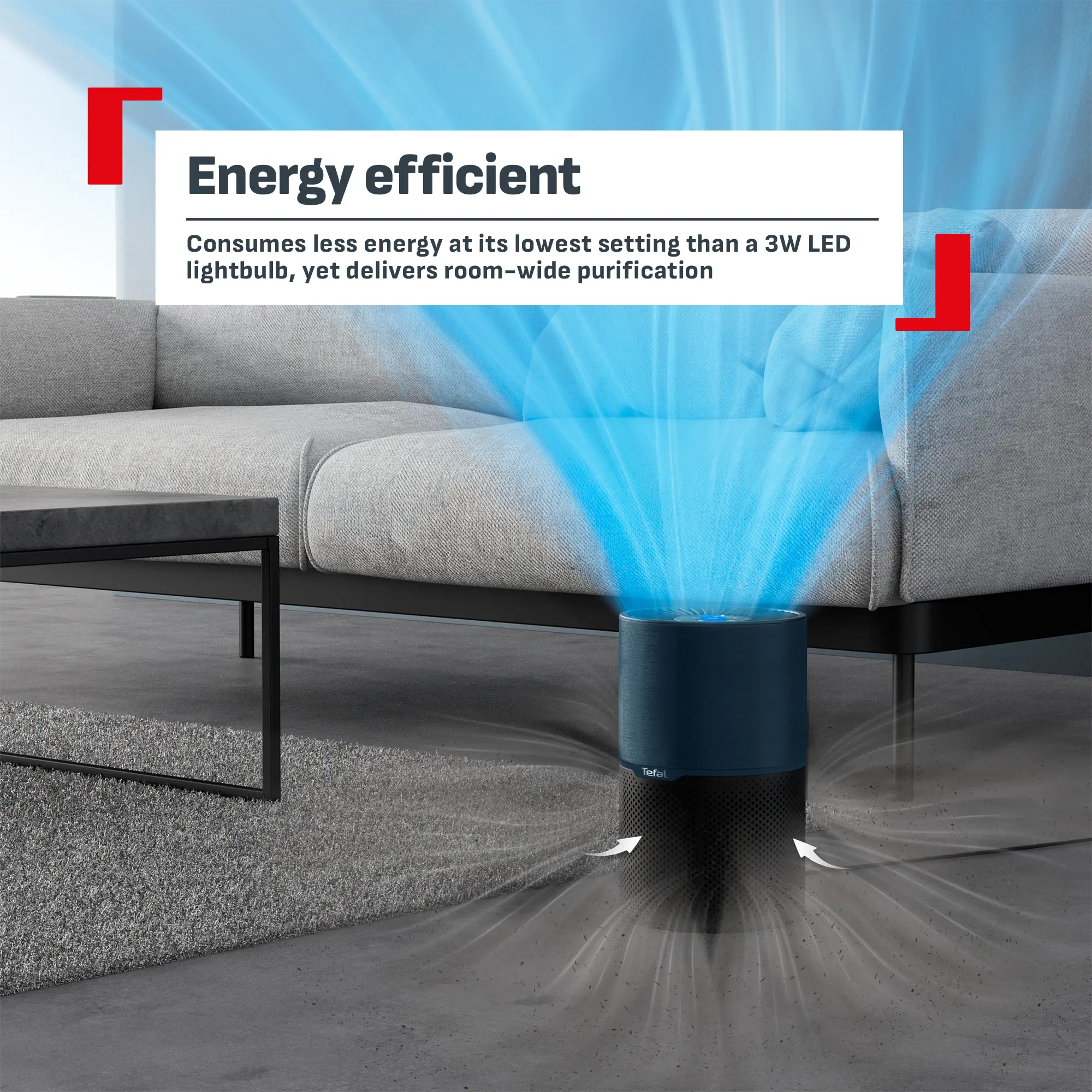 Tefal Pure Air Compact Air Purifier PT2221 energy efficient only 3W