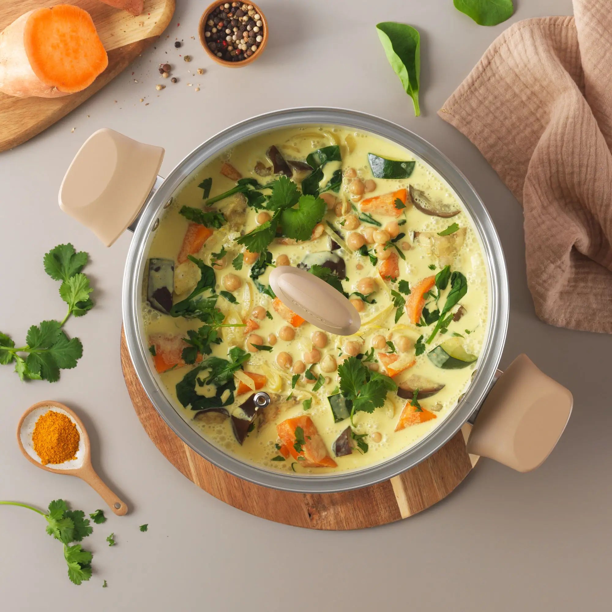 Tefal Stone White Induction Non-Stick 5pc Set