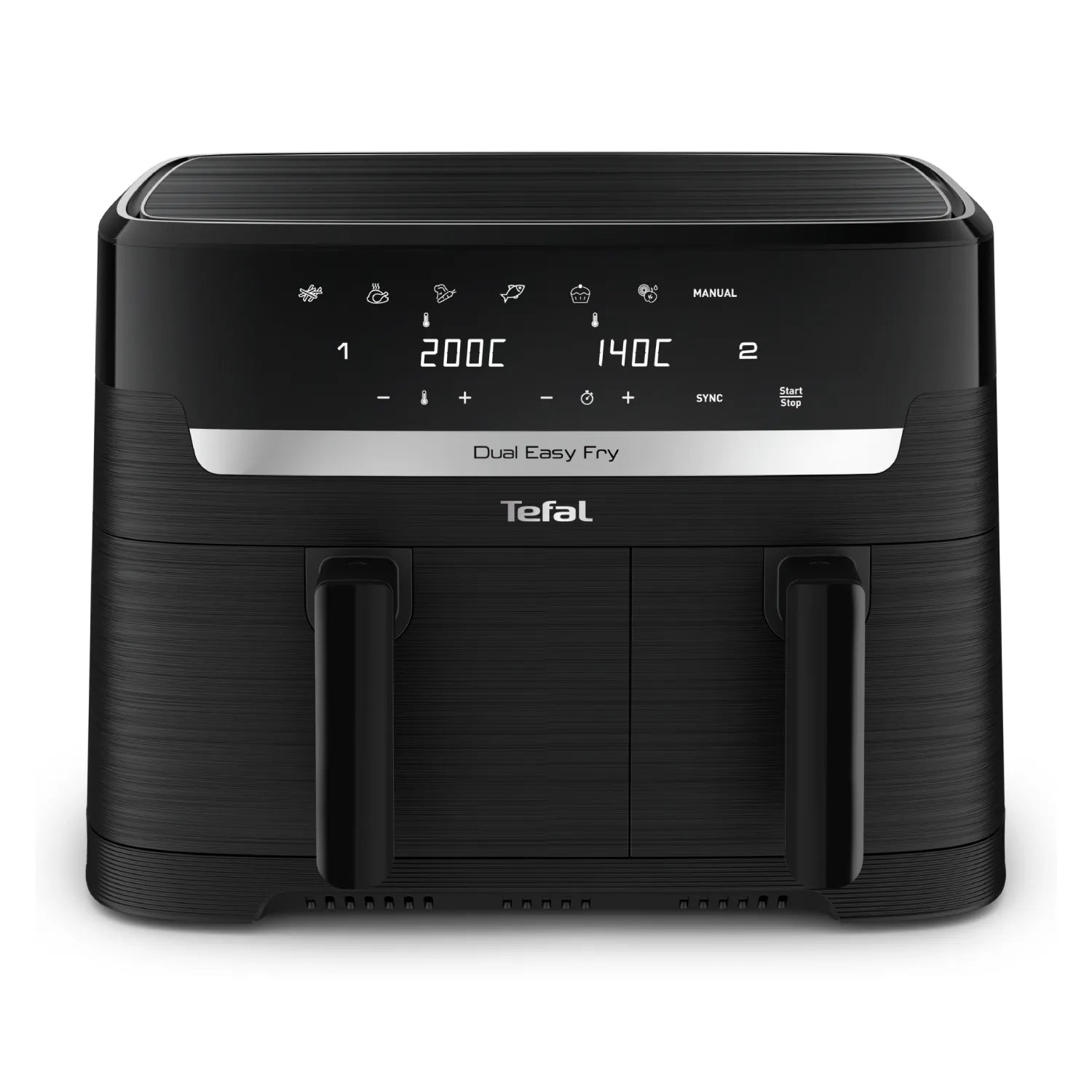 Tefal Dual Easy Fry Essential XXL Air Fryer Black EY901N Front View