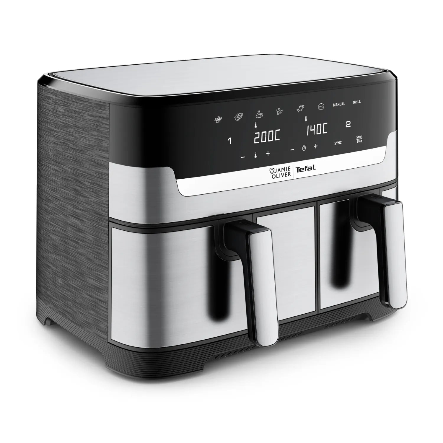 Jamie Oliver by Tefal Dual Drawer Air Fryer 8.3L side view