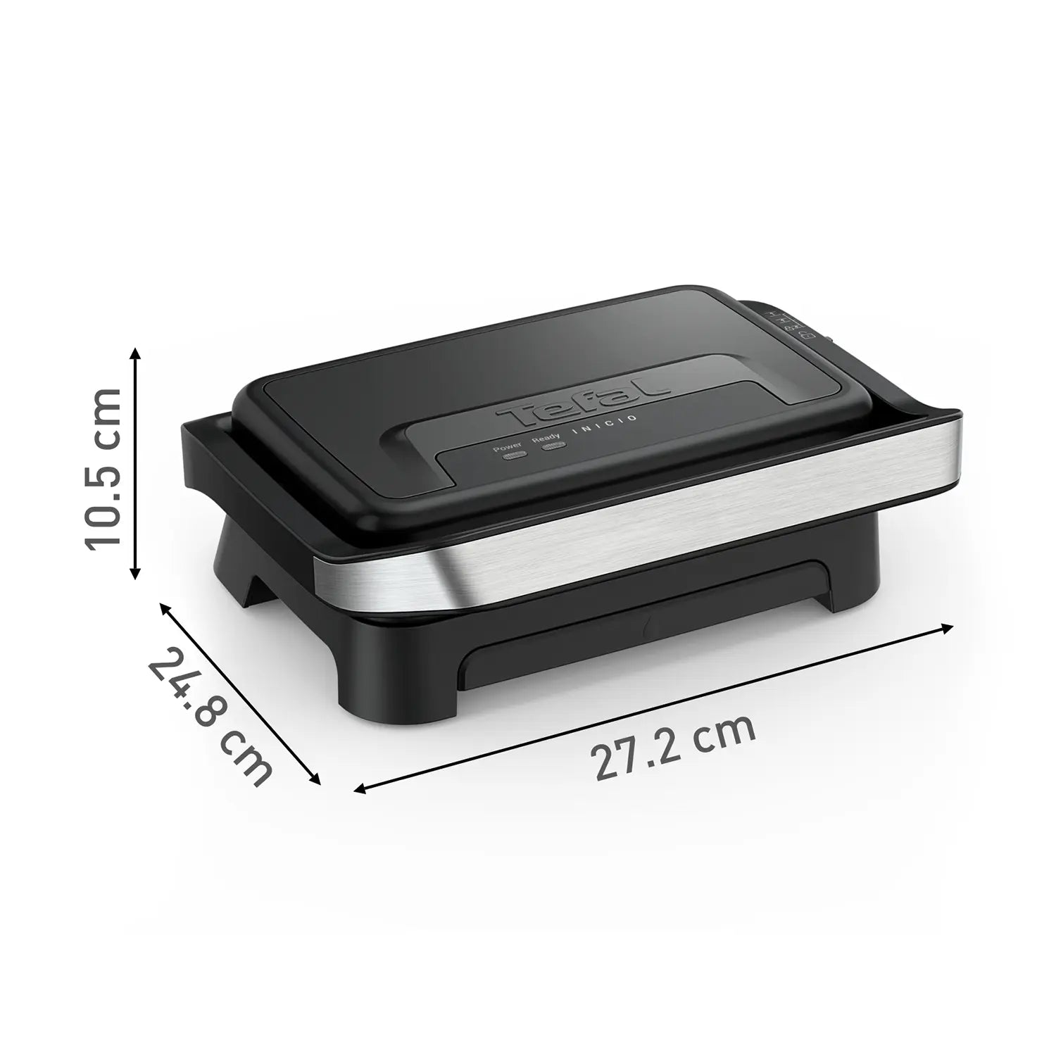 Tefal Inicio Compact Sandwich Press 2-Slice GC27A8 Dimensions