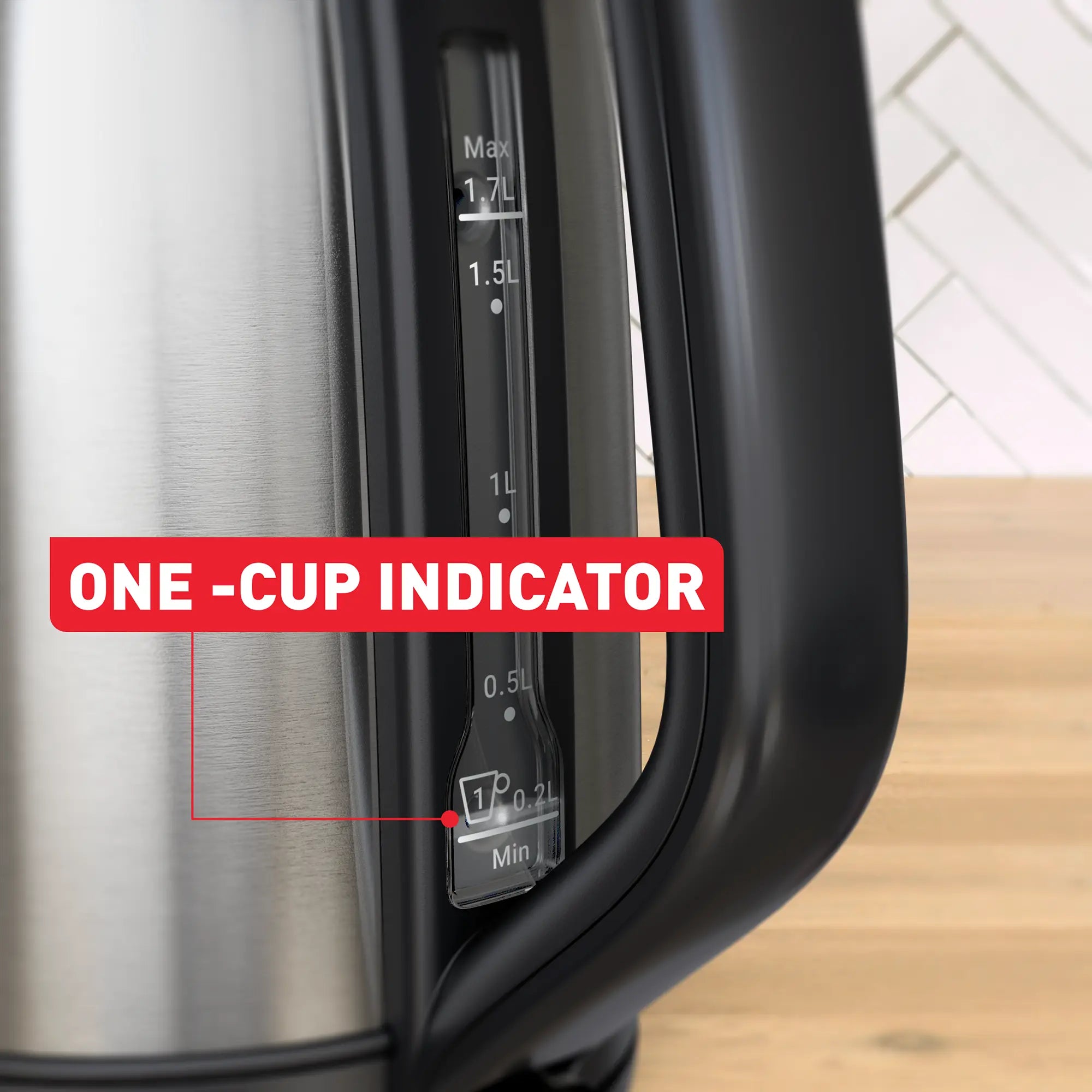 Tefal Subito Stainless Steel Toaster & Kettle Breakfast Set TT5SAD with one-cup indicator