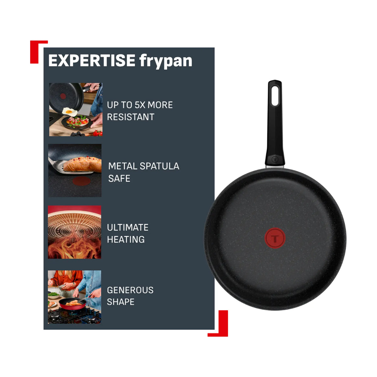 Tefal Expertise Induction Non-Stick Ruby Frypan 28cm