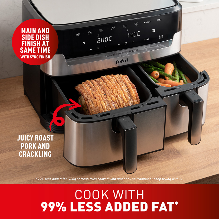 Tefal Dual Easy Fry & Grill Deluxe XXL Air Fryer EY905C