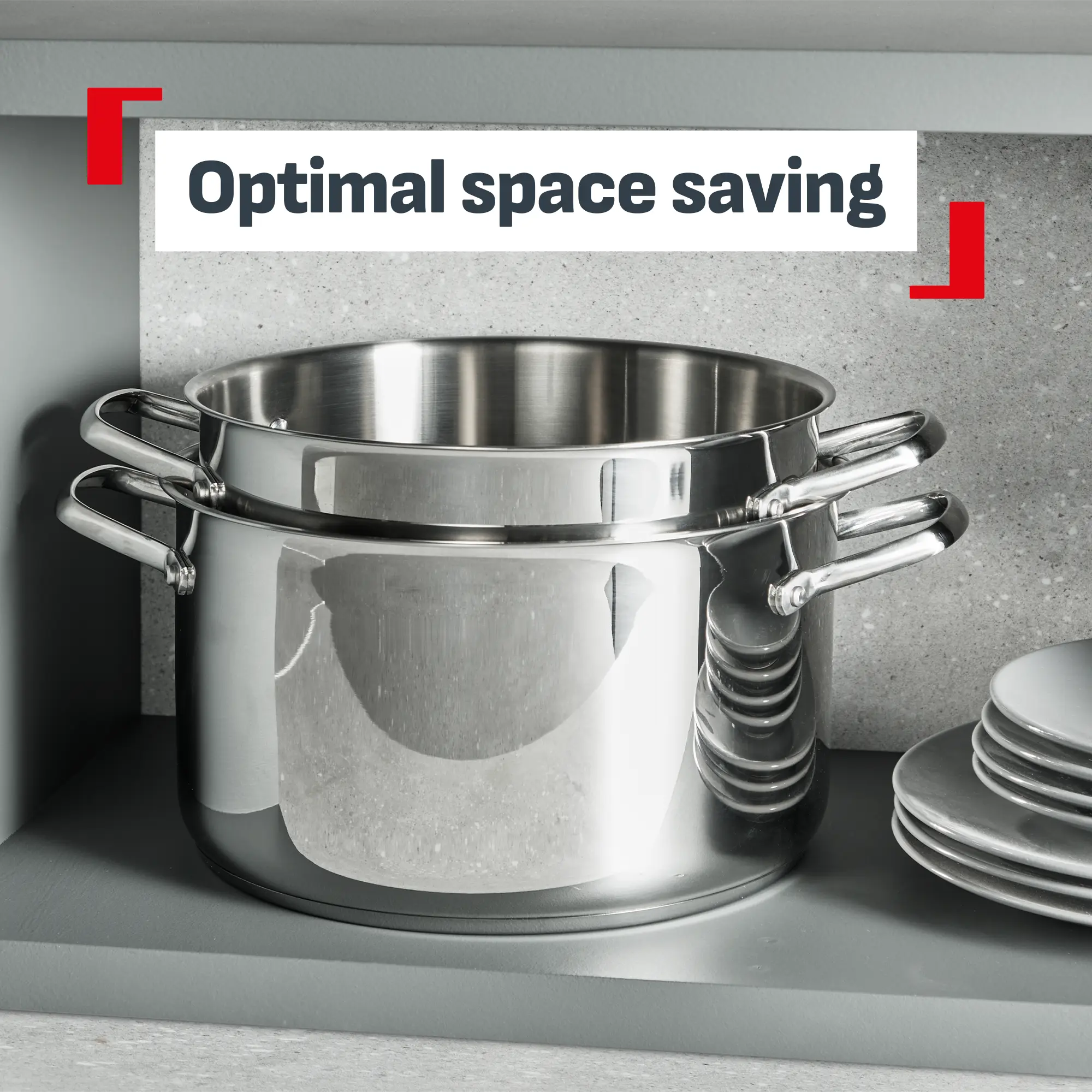 Tefal Space+ Emotion+ XL Induction Stainless Steel Big Pot 13.8L