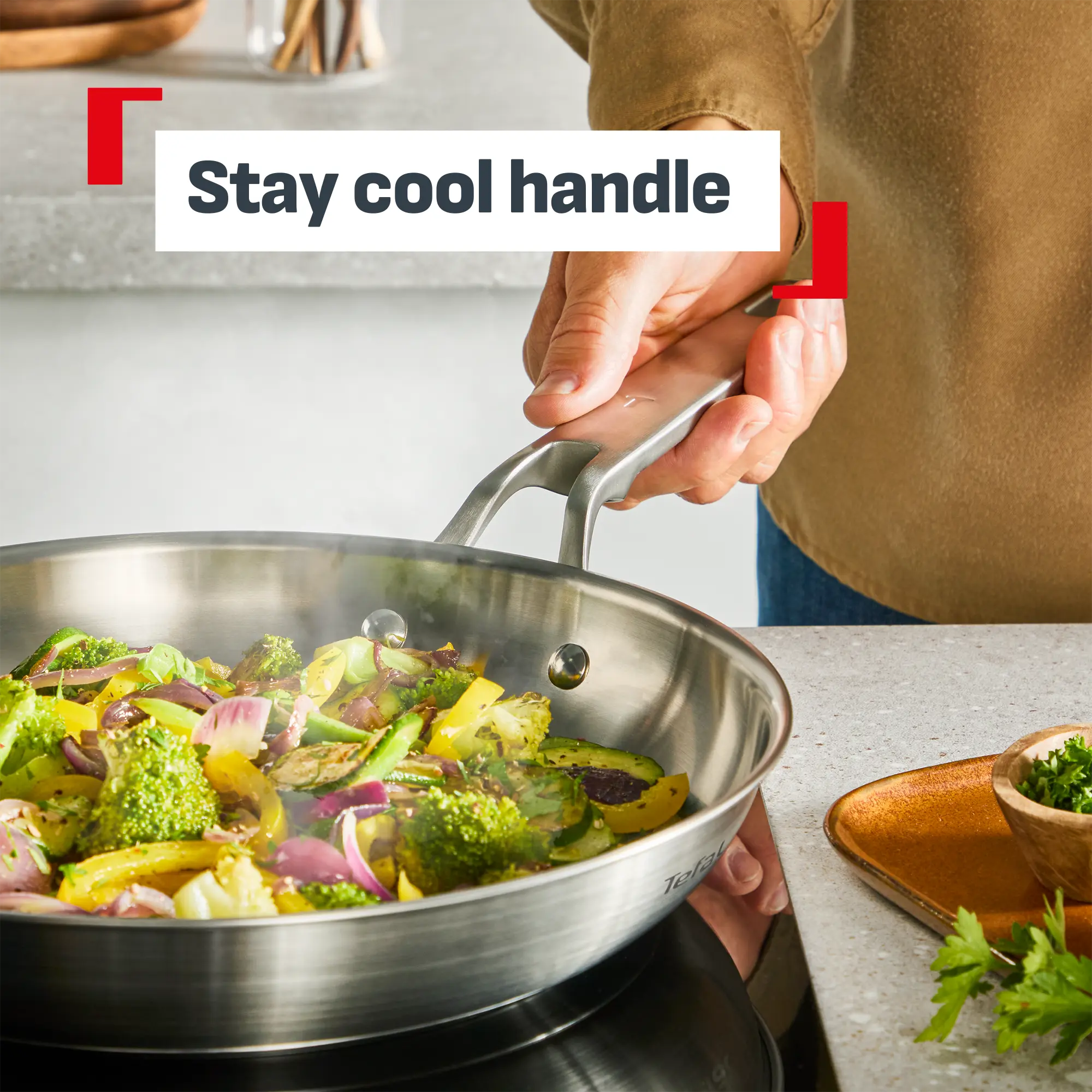 Tefal Extreme Induction Stainless Steel Uncoated Wok 28cm