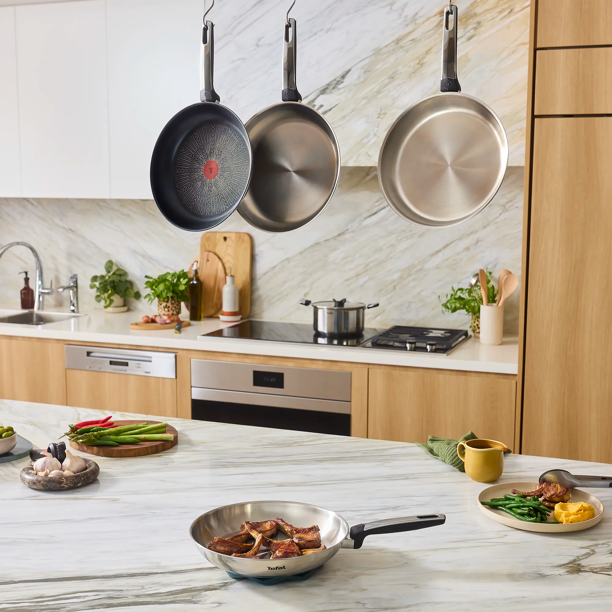 Tefal Emotion+ Induction Stainless Steel Uncoated Wok 28cm