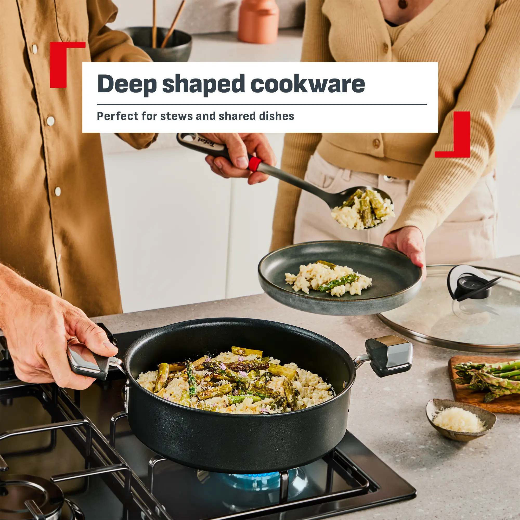 Tefal Space+ Excellence+ Induction Non-Stick Shallowpan 28cm deep shaped cookware