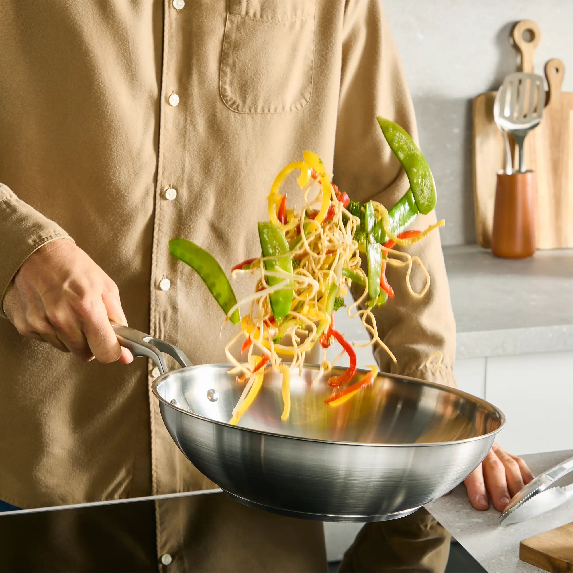 Tefal Extreme Induction Stainless Steel Uncoated Wok 28cm