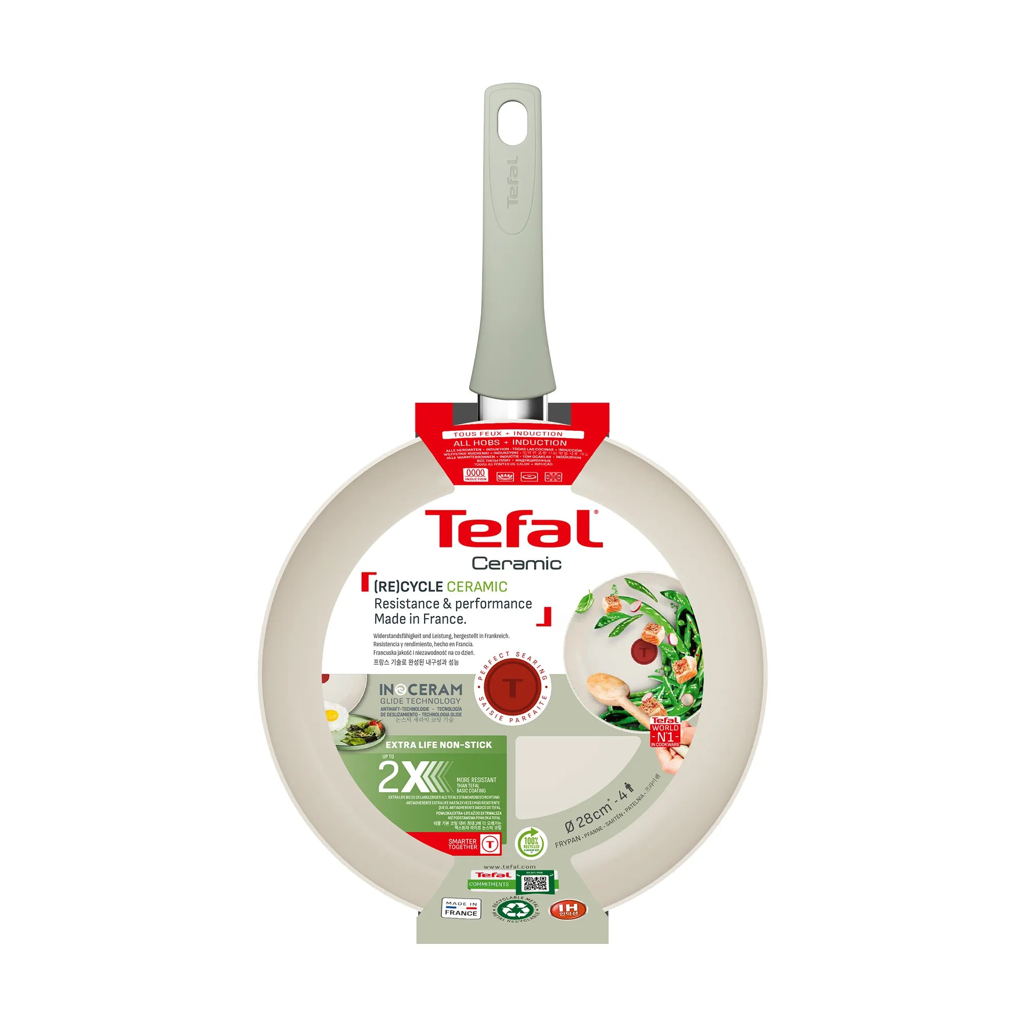 Tefal (Re)cycle Induction Ceramic Green Lichen Non-Stick Frypan 28cm
