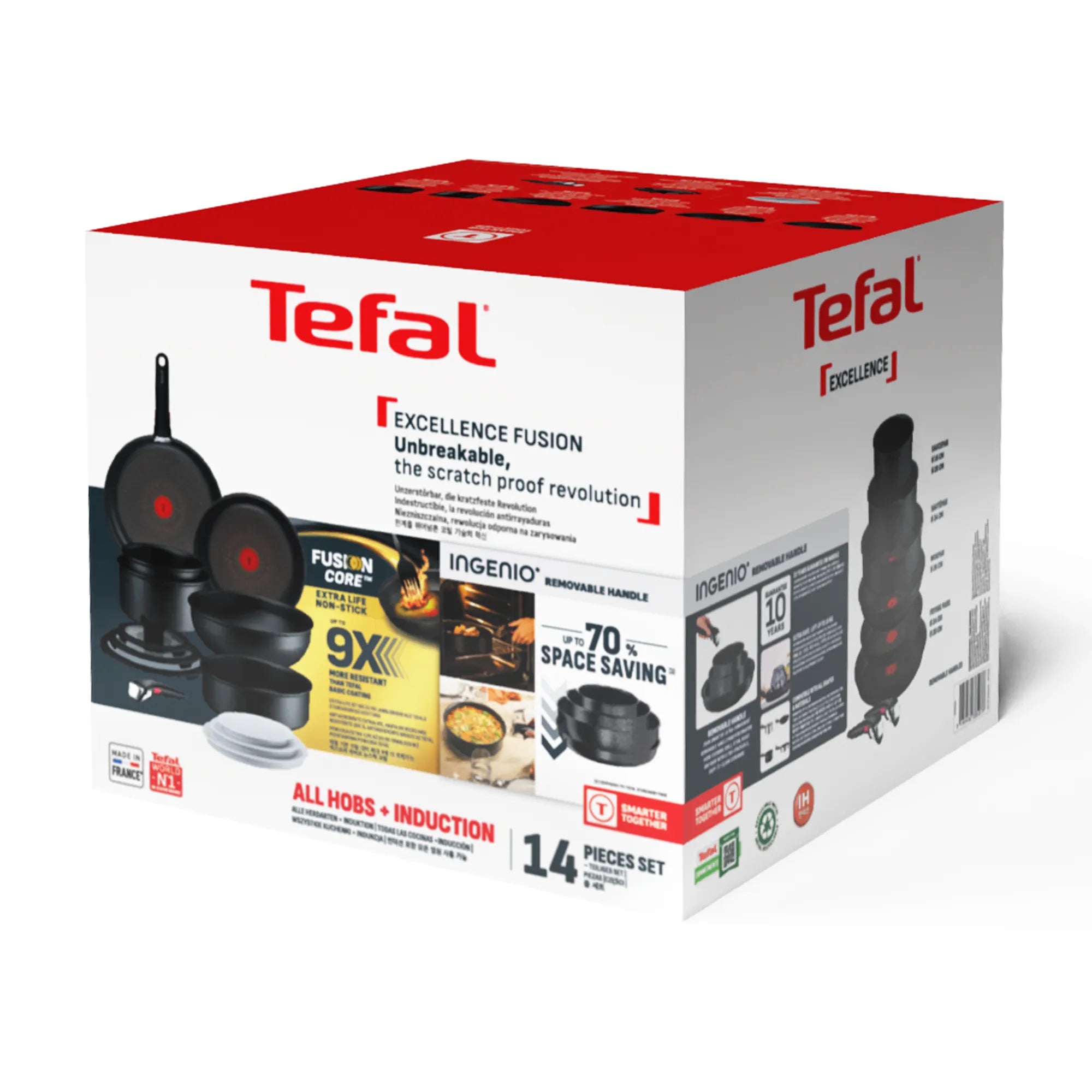 Tefal Ingenio Excellence Fusion Induction Non-Stick 14pc Set Packaging
