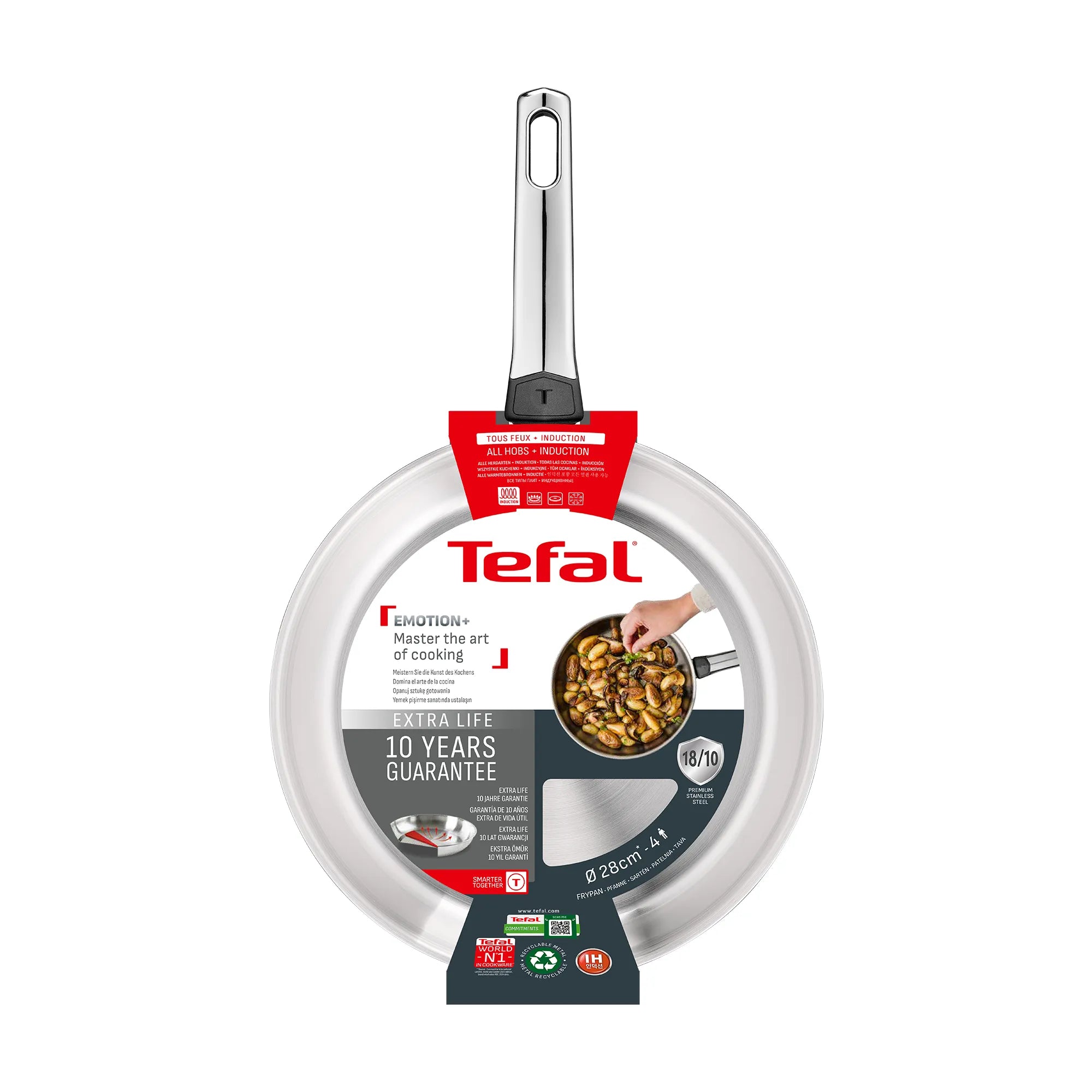Tefal Emotion+ Induction Stainless Steel Uncoated Frypan 28cm
